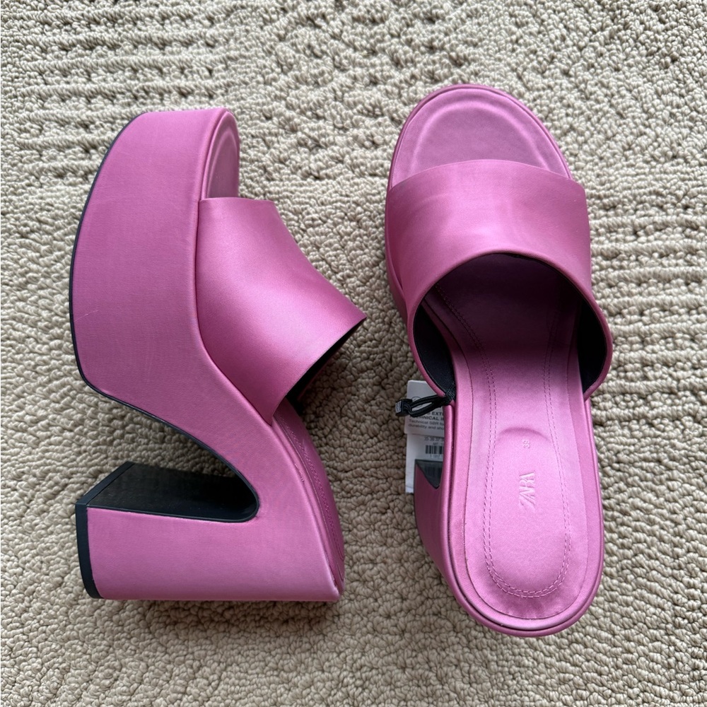 Zara Larroude style chunky platforms NWT